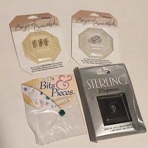 Real Silver Sterling Silver Crystal Emerald Jewelry Making Supplies Beading Lot